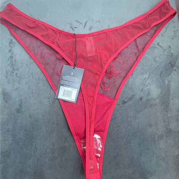 Thistle and Spire Tigris Thong Womens 3X Crimson Tigers Sheer Panties Revolve - Picture 6 of 9